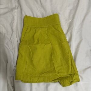 Abercrombie & Fitch Yellow Linen Shorts
